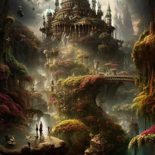 Epic Wonderland: Dramatic Maximalist Digital Painting