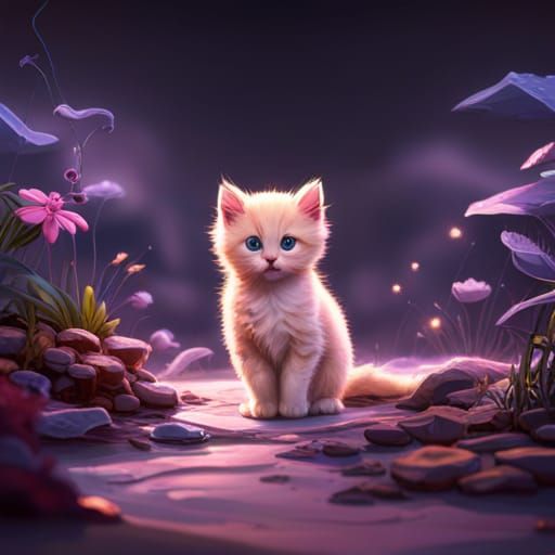 Cute Kitten Fantasy Concept Art in 8K