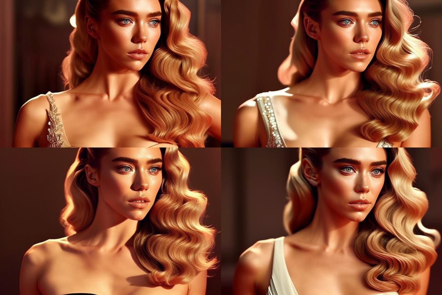 Tanned Woman Portrait in Synthwave Style