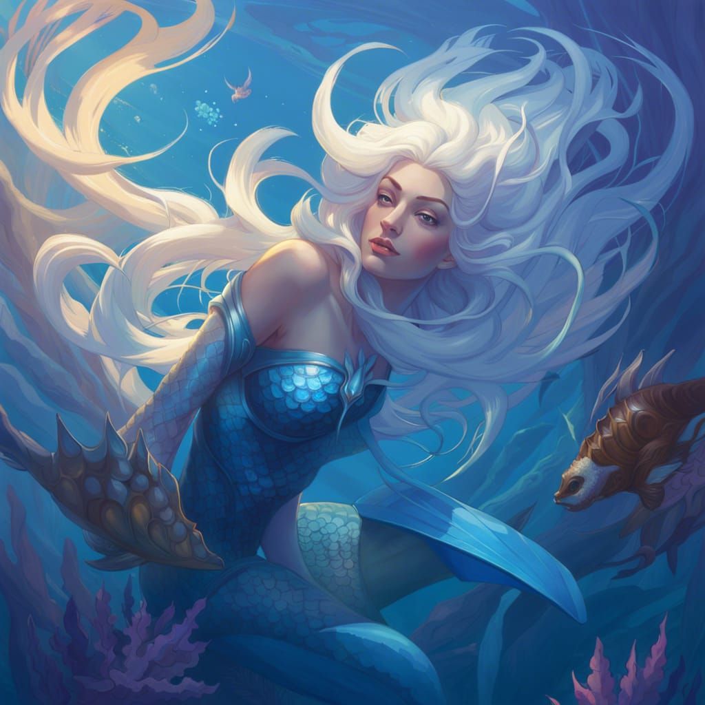 Underwater Mermaid Princess in Digital Fantasy Art
