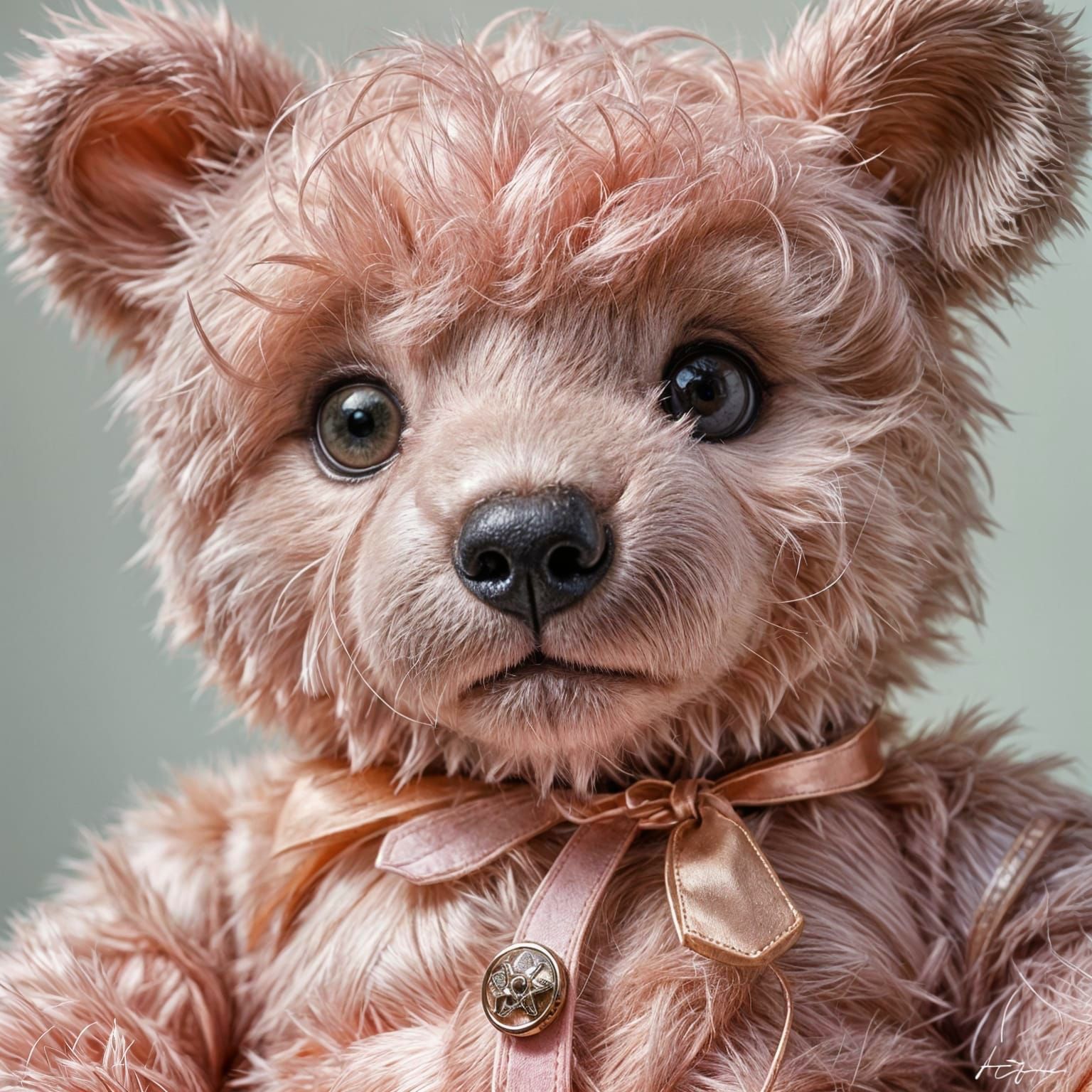 Cute Pink Teddy Bear AI Art