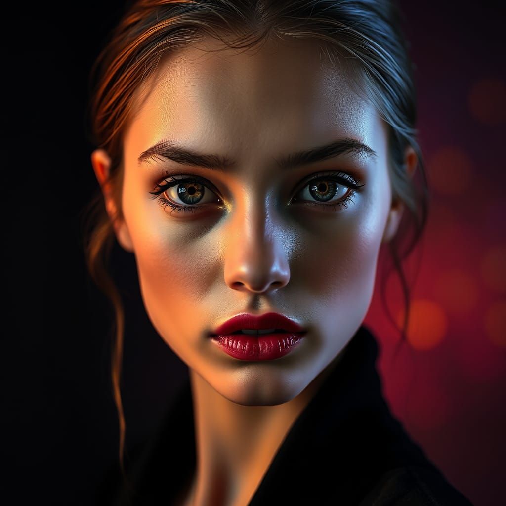 Snake-Eyed Beauty in Hyperrealistic Fashion Photo