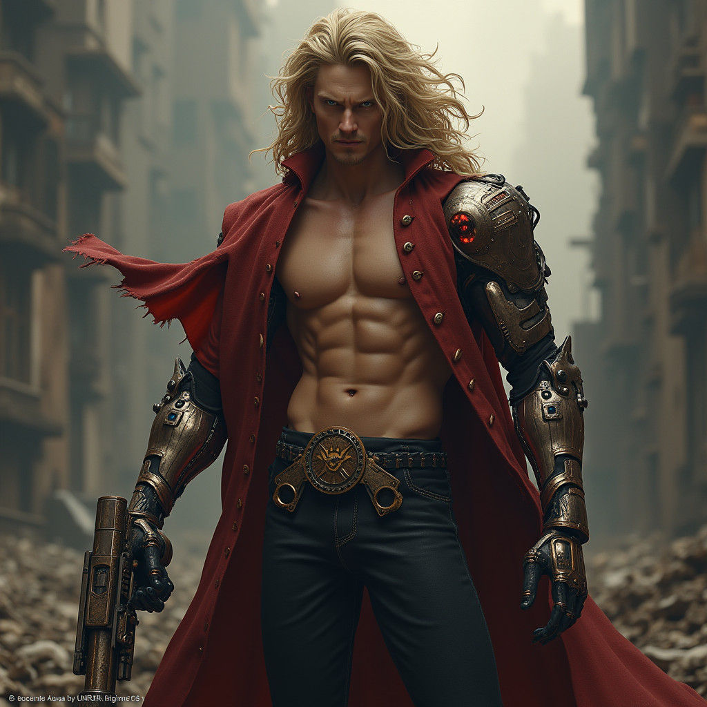 Brooding Wasteland Hero with Robotic Arm