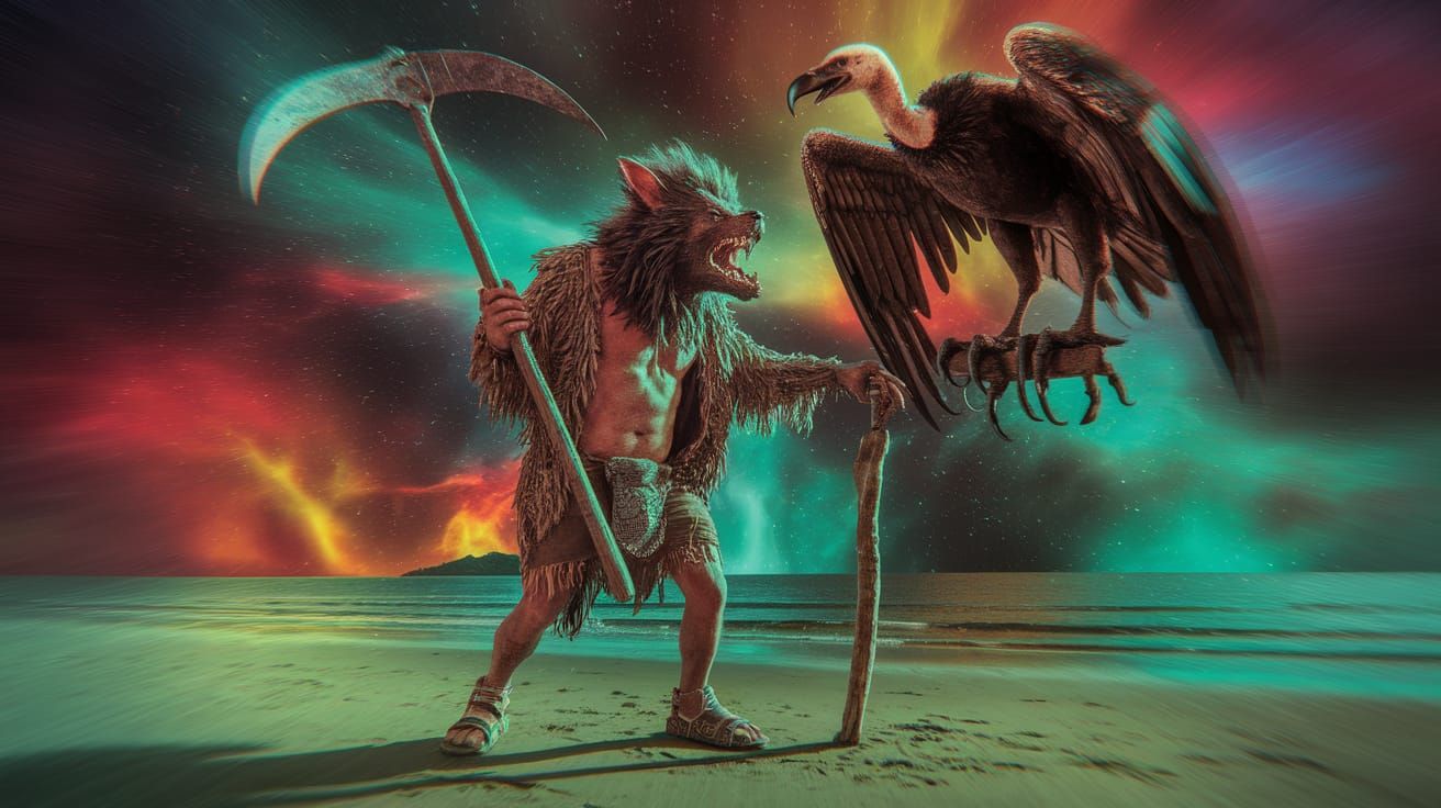 Cursed Werewolf Entertains Passersby Under Ultraviolet Nebul...