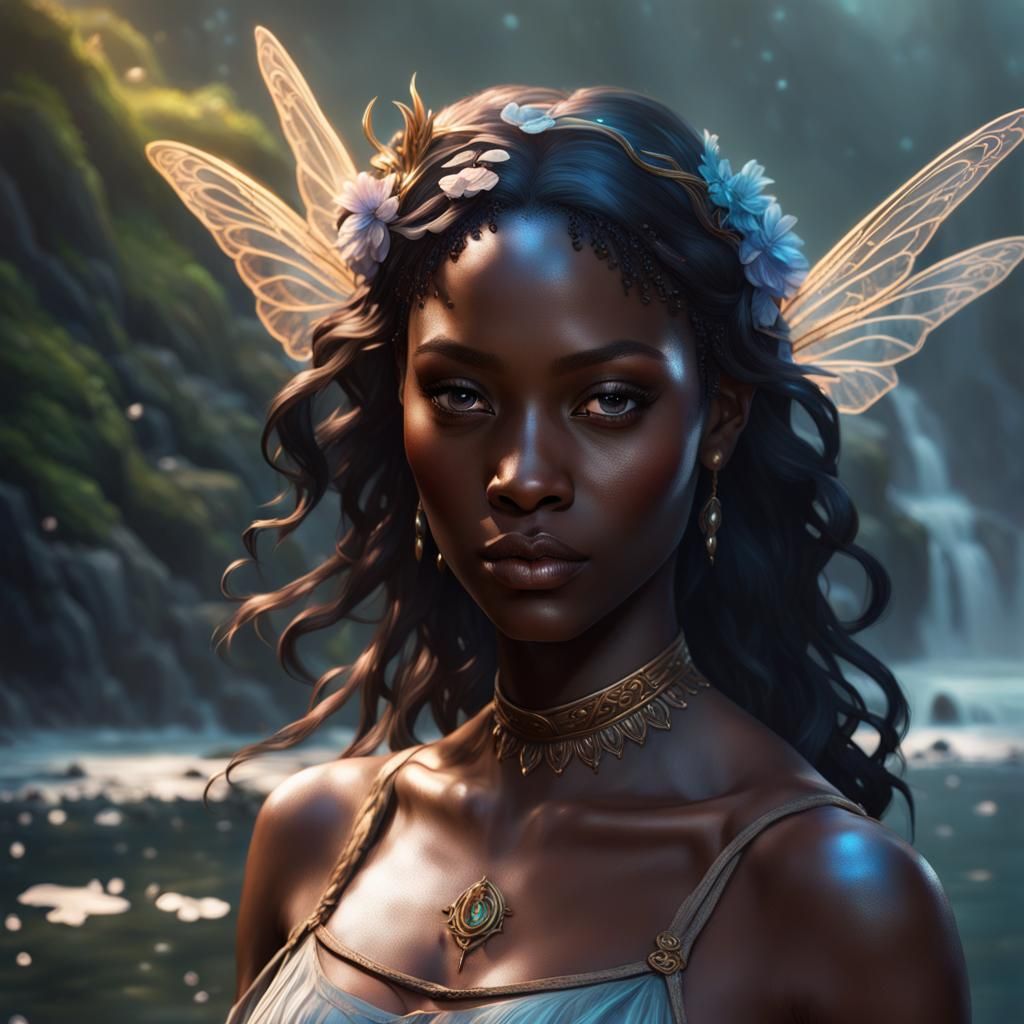 Ethereal Water Fairy Portrait in Hyperdetailed Fantasy Style