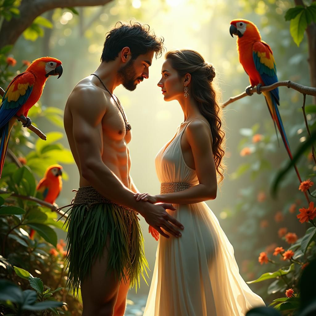 Adam and Eve in a Tropical Garden