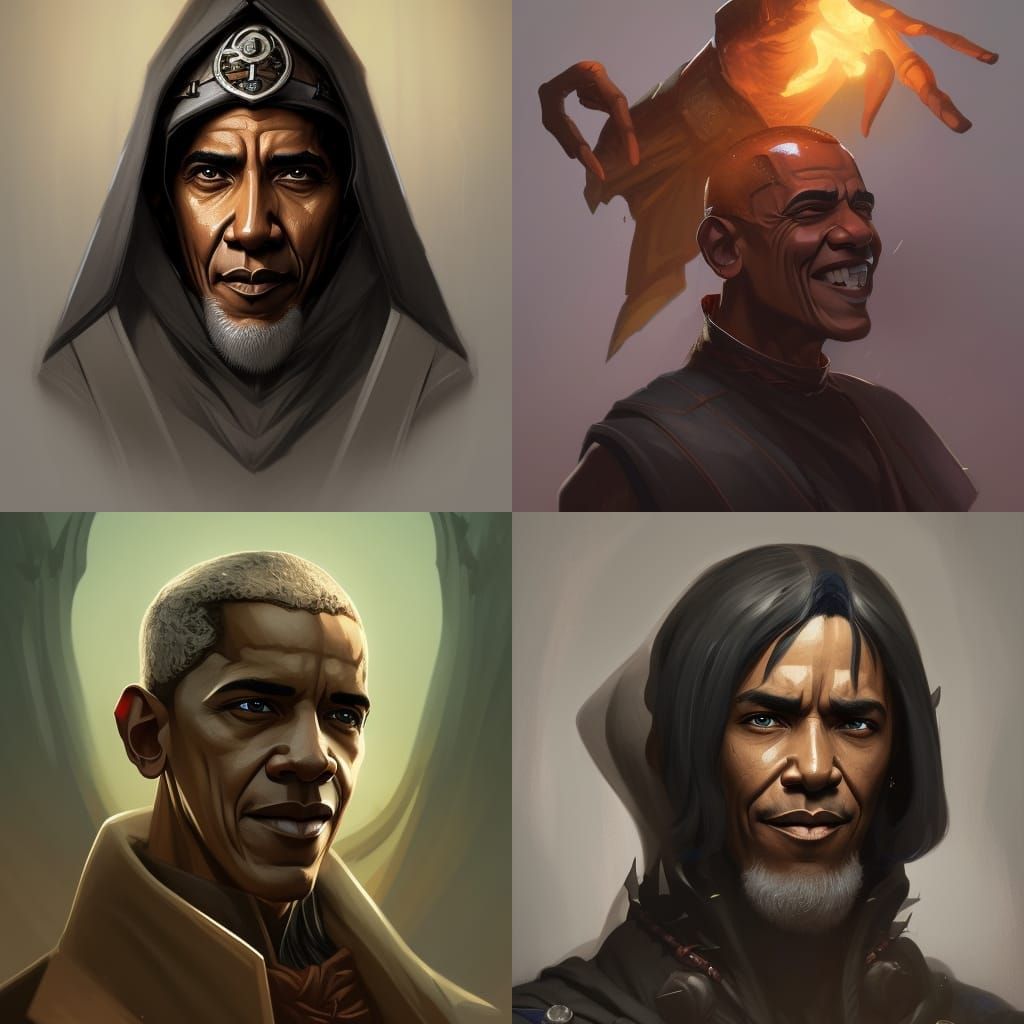 Evil Barack Obama Warlock Portrait in Dungeons and Dragons
