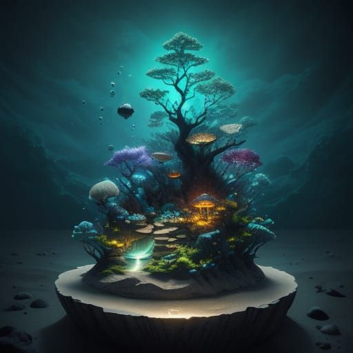 Ethereal Seashell World in Nebulae Skies