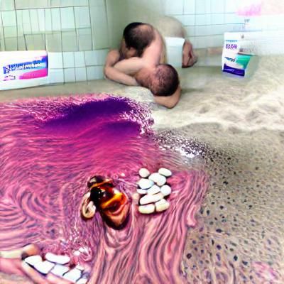 Humorous Bathing Scene