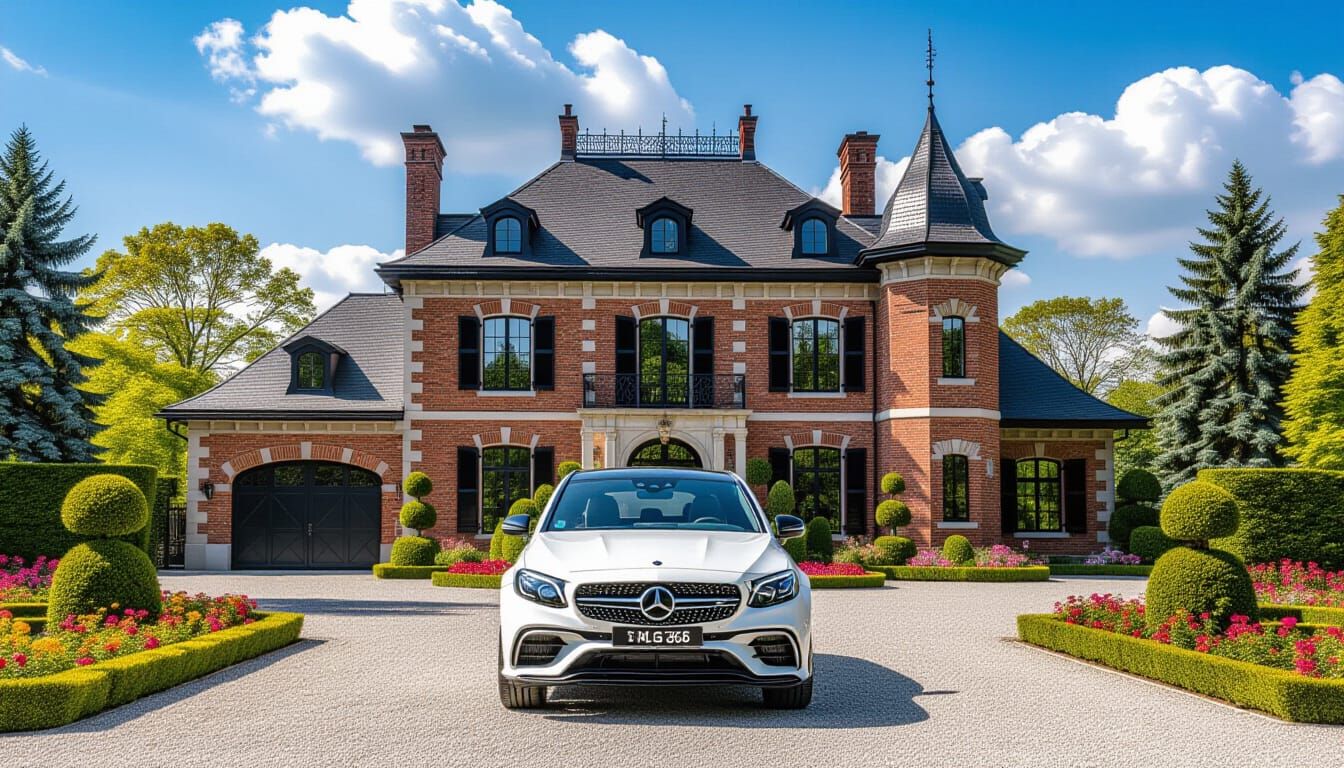Victorian Chateau with Mercedes AMG G 63 in Monet Style