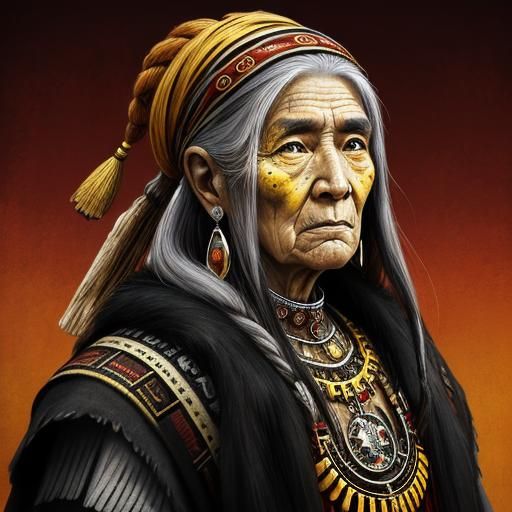 Striking Image of an Elder Woman Shaman