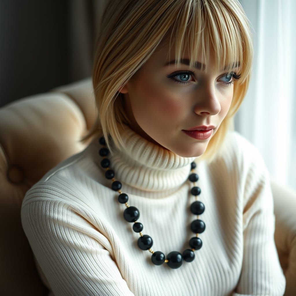 Blonde Woman Portrait in Art Nouveau Style