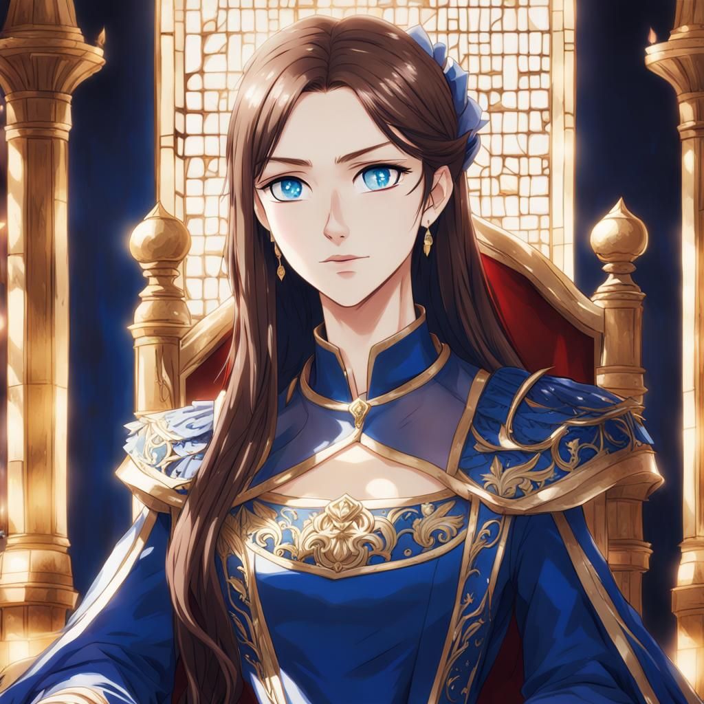 Anime Style Portrait of a Royal Teenager