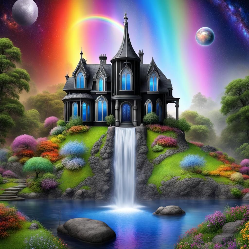 Futuristic Gothic House on Alien Planet