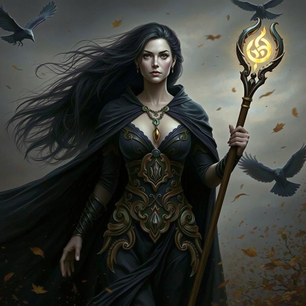 The Morrigan: Celtic Goddess in Dark Fantasy Style