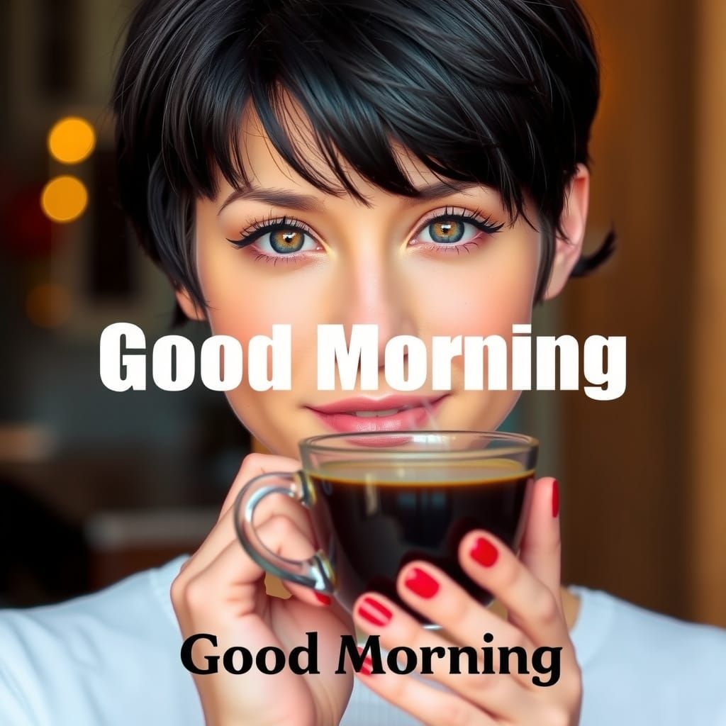 Sultry Morning Coffee Moment in Impressionist Style