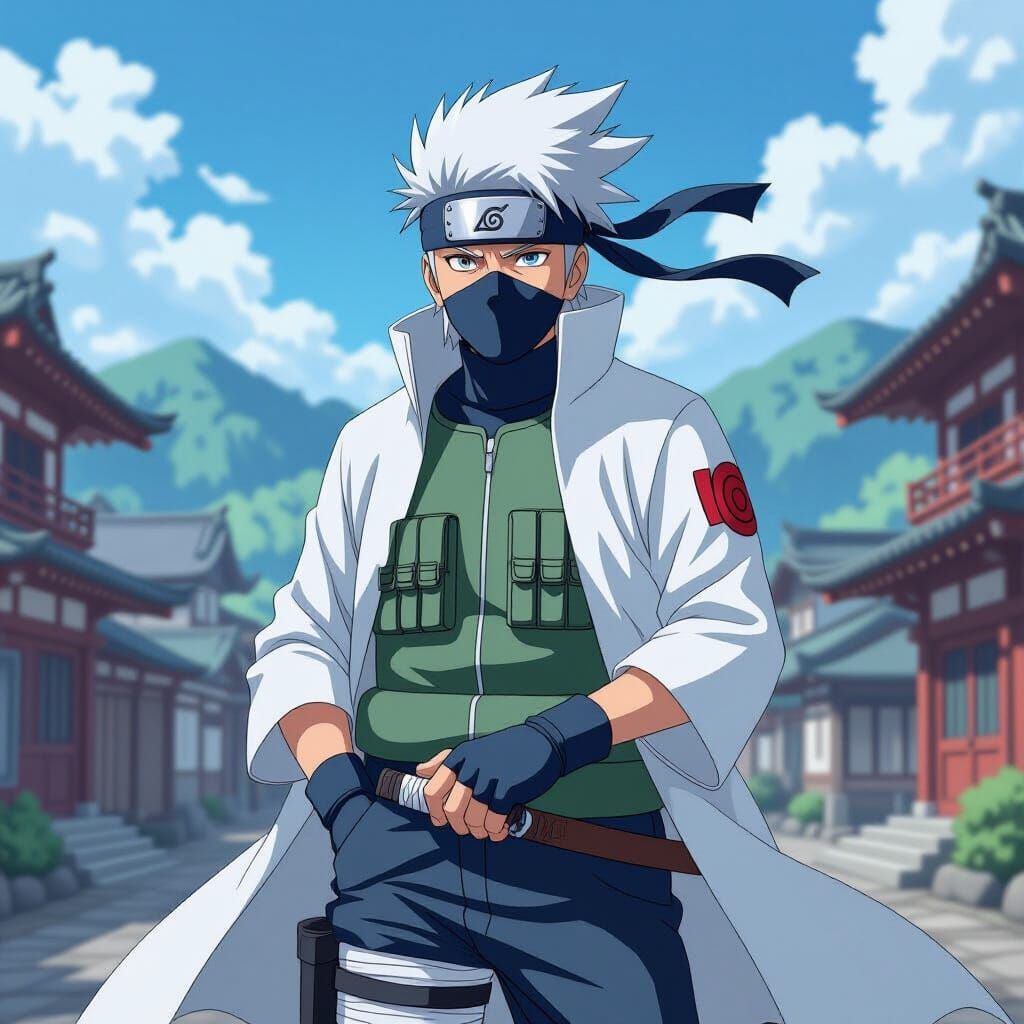 Kakashi Hatake as Hokage in Detailed Anime Illustration