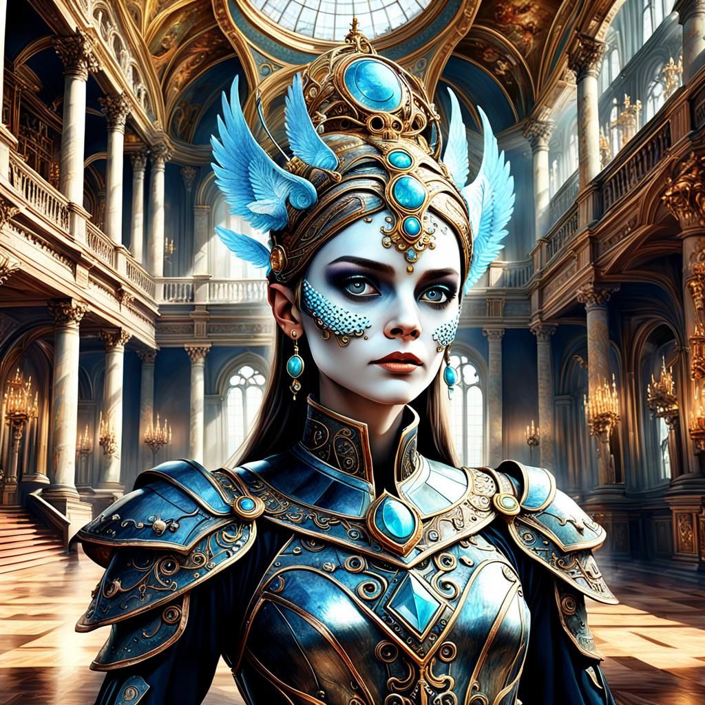 Archangel Gabriel in Fantasy Rococo Palace