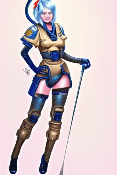 Futuristic Nurse in Space Marine Armor