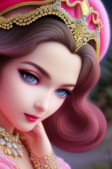 Princess Peach at the Beach: Hyperrealistic Digital Art