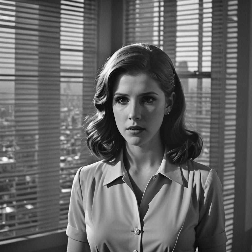 Anna Kendrick in 1940s Film Noir Style