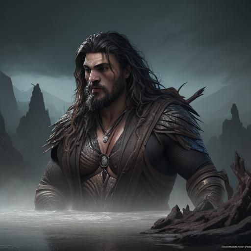 Detailed Matte Painting of Jason Mamoa in Fantasy Art
