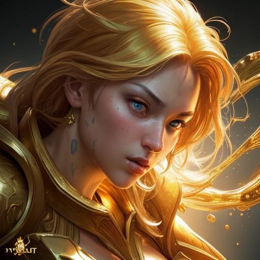 Huge Gold in Hyperrealistic Splash Art Style