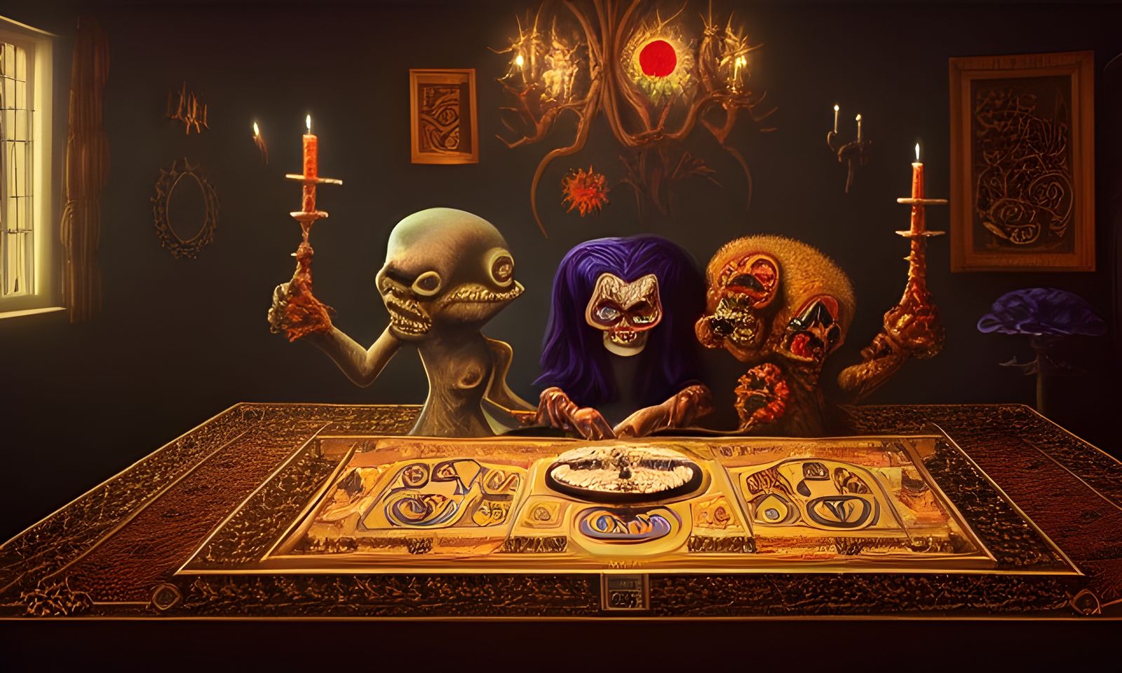Elaborate Ouija Board Party in High Resolution