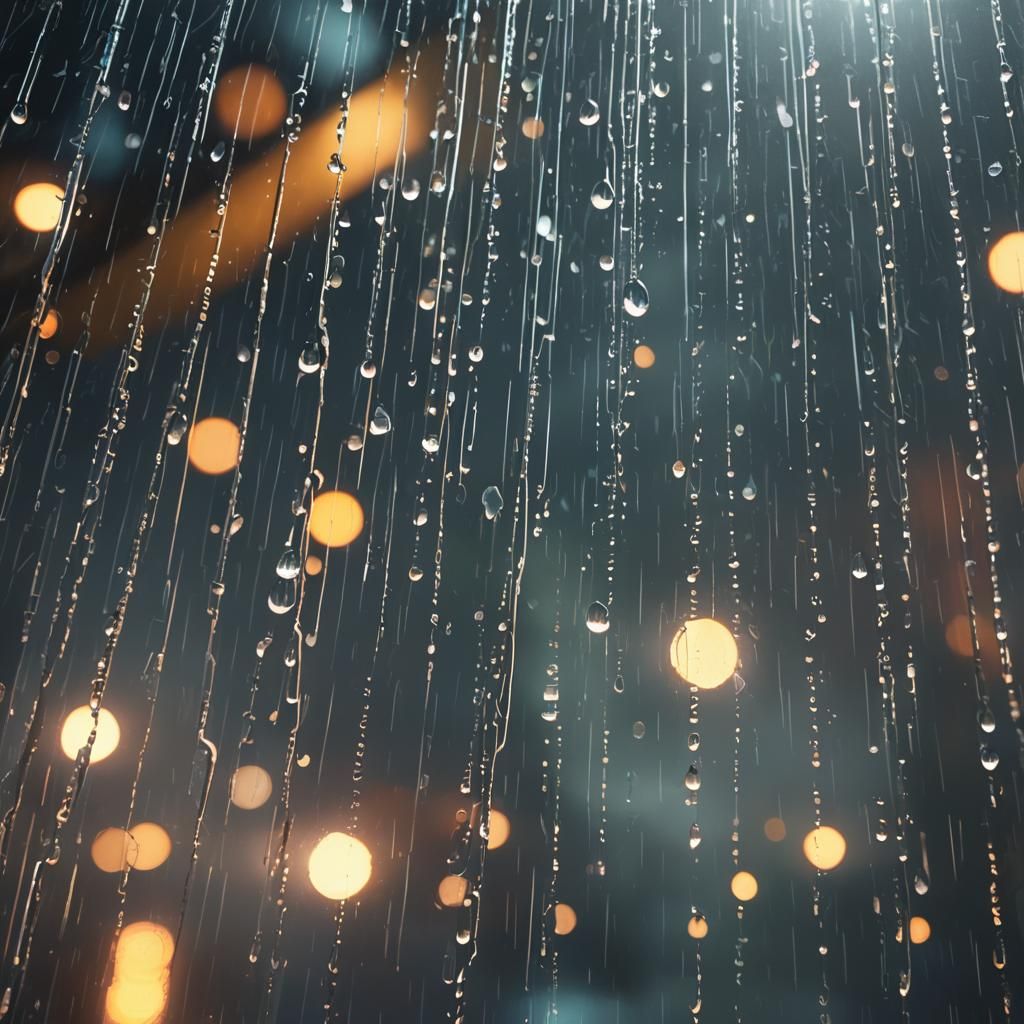 Raindrops on Translucent 3D Visor in Heavy Rain
