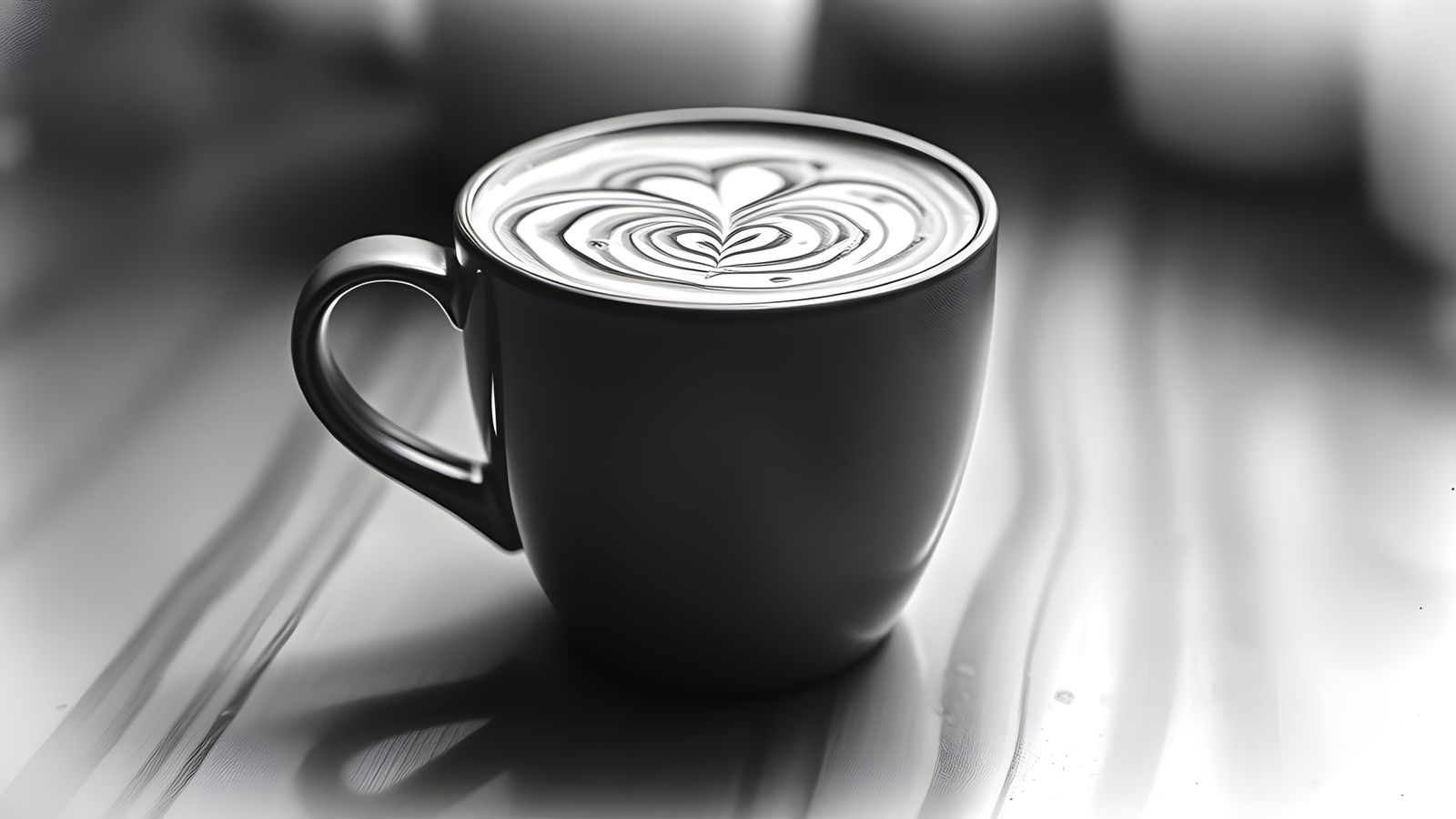 Realistic Latte Art in Coffee Cup