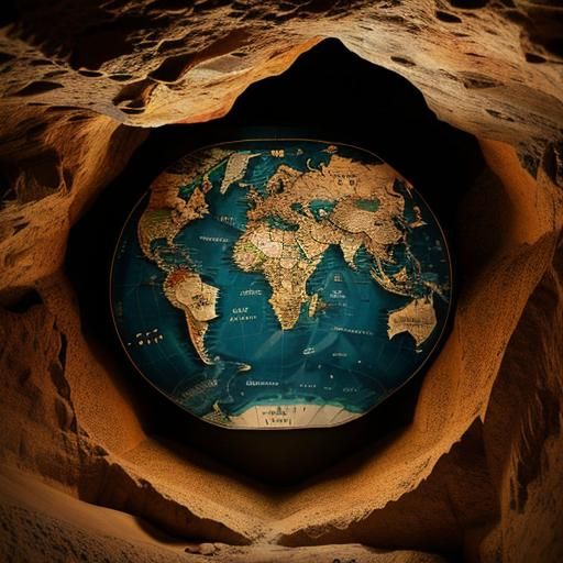 Ancient Cave Art Map Carving