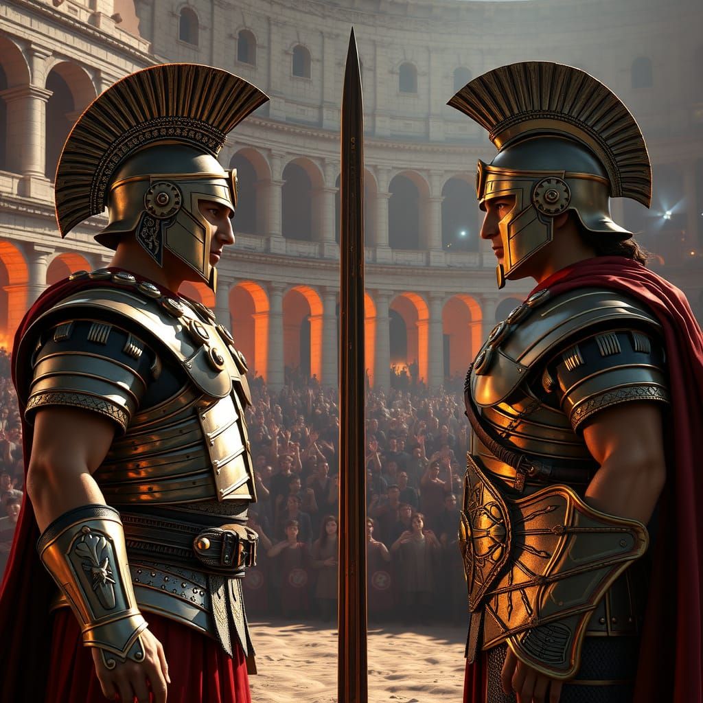Ancient Roman Gladiators Clash in Volumetric 3D Anime-Inspir...