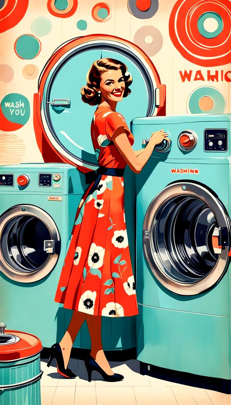 Vintage 1950s Detergent Ad Poster Art