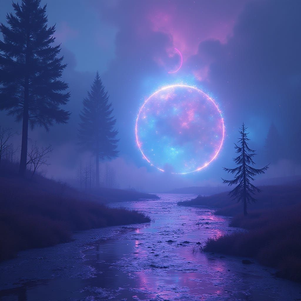 Iridescent Color Blend in Futuristic Style