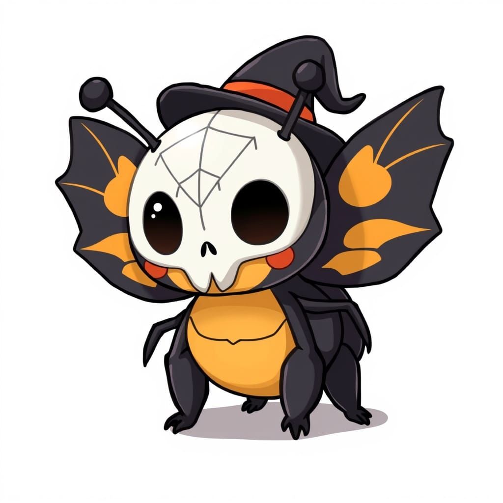 Halloween Bug Pokemon with Skull Mask in 2D
