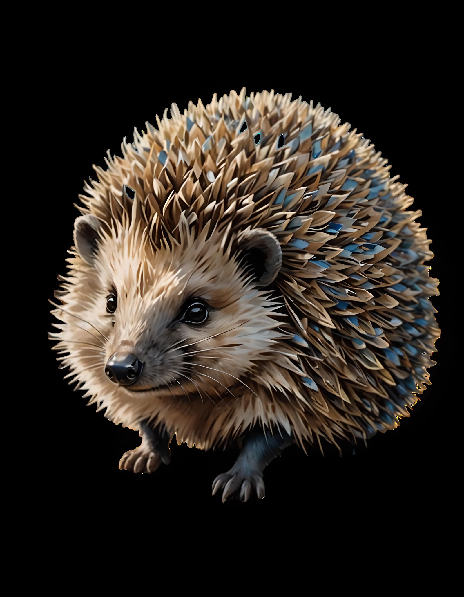 Single Hedgehog Portrait on Plain Background