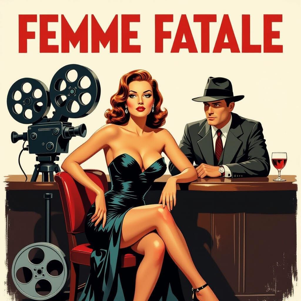 Femme Fatale: Classic Film Noir Movie Poster
