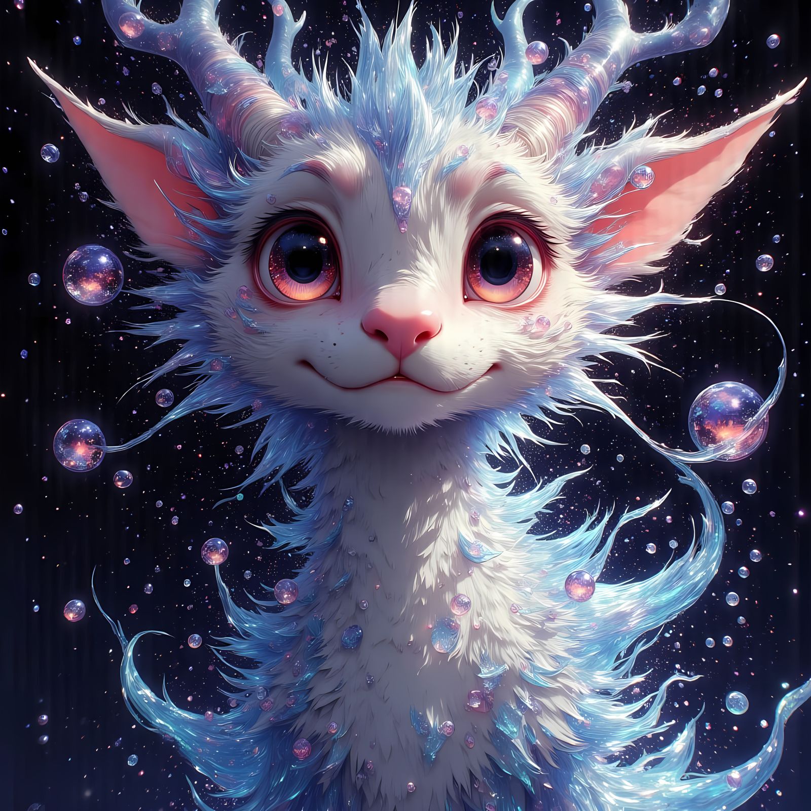 Surreal Dragon Portrait in Glitched Reality