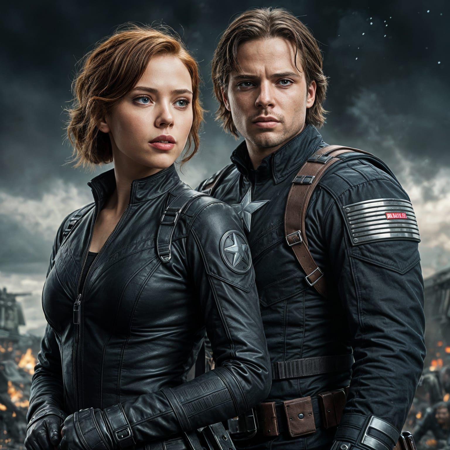 Black Widow and Winter Soldier Portrait