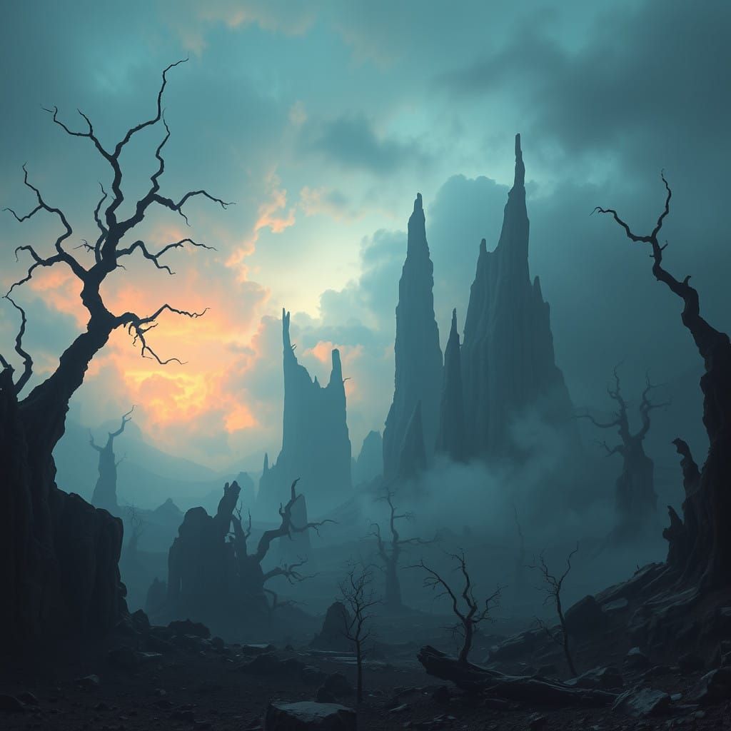 Ethereal Apocalypse in Fantasy Concept Art Style