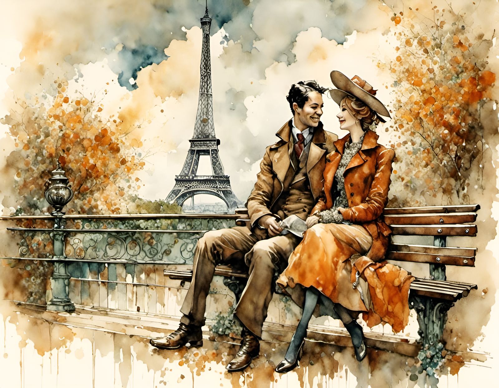 Romantic Moment by the Eiffel Tower
