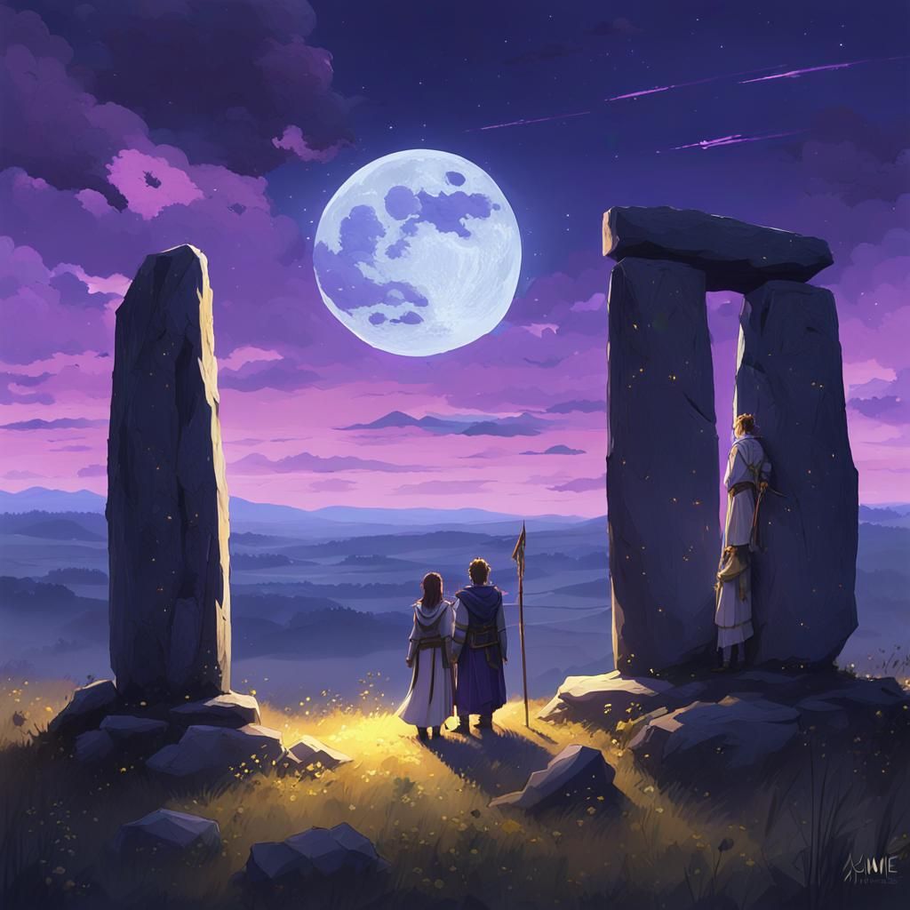 Stonehenge Warriors Meeting in Anime Style
