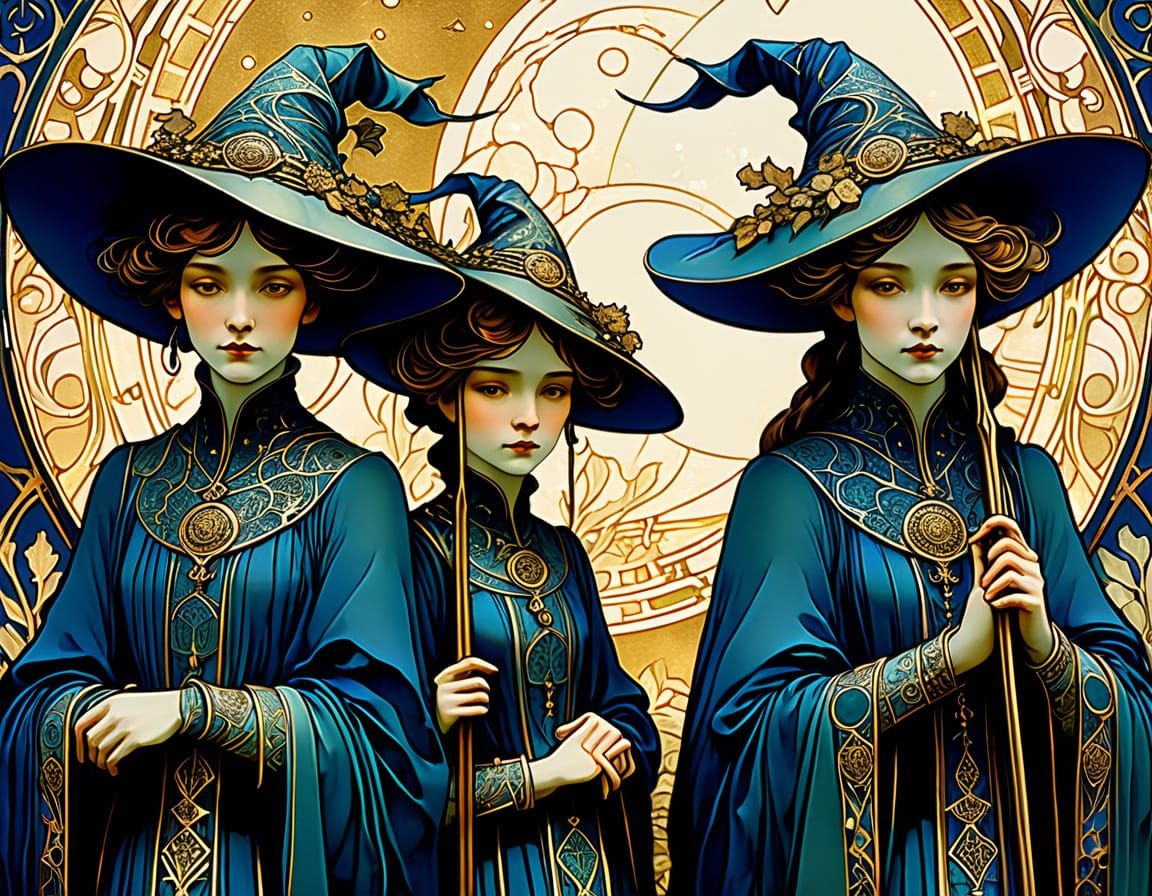 Ethereal Witches in Ancient Forest