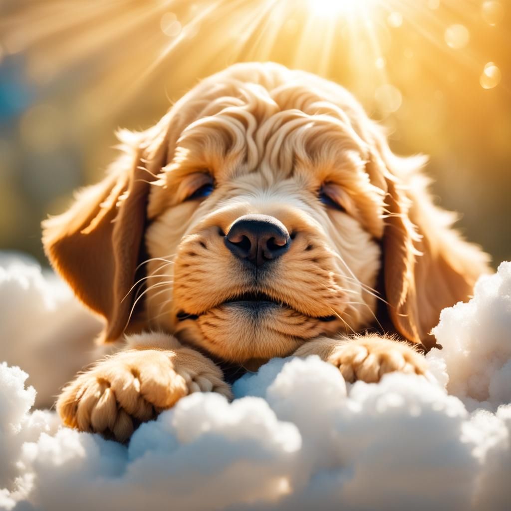 Mini Golden Doodle Puppy Dreams in Heaven
