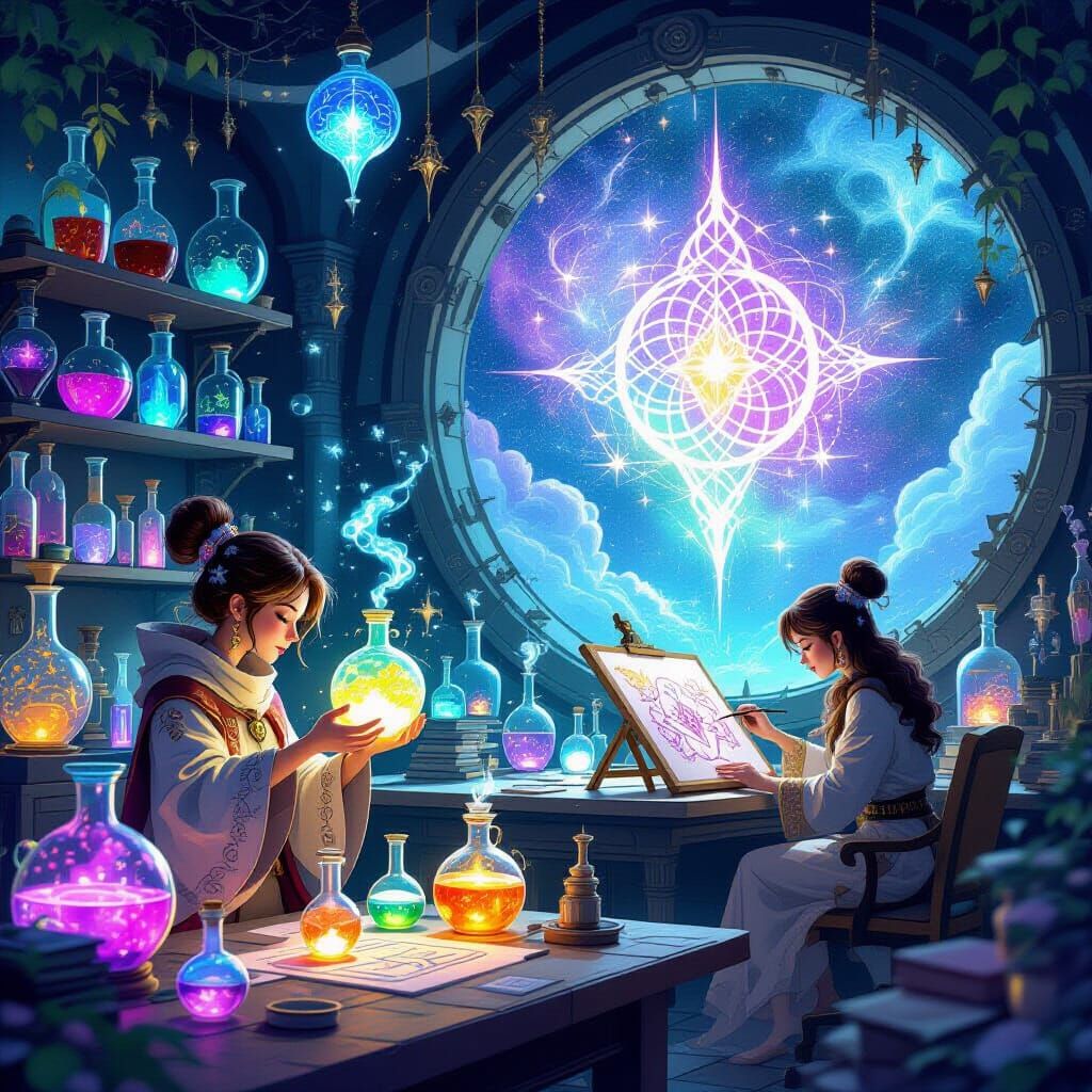 Whimsical Potion Lab with Ethereal Artistry
