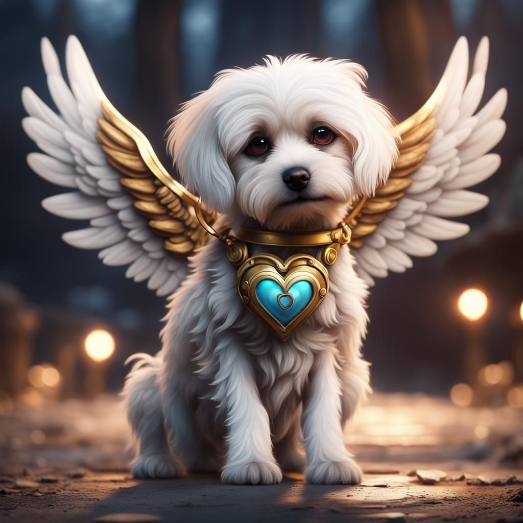 Dog with Angel Wings: Fantasy Concept Art