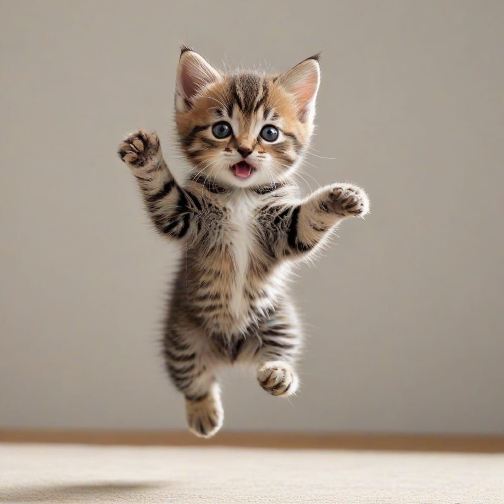 Acrobatic Kitten Generated by AI