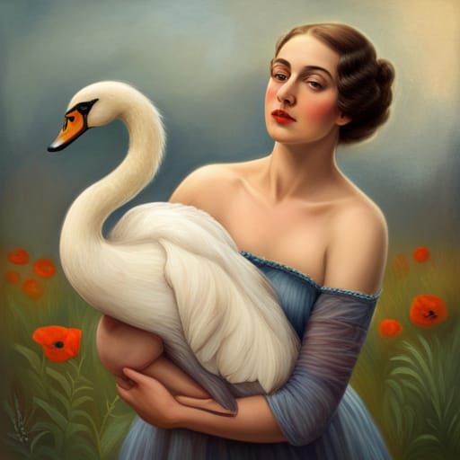 Woman with Swan: A Modern Pavlova Portrait