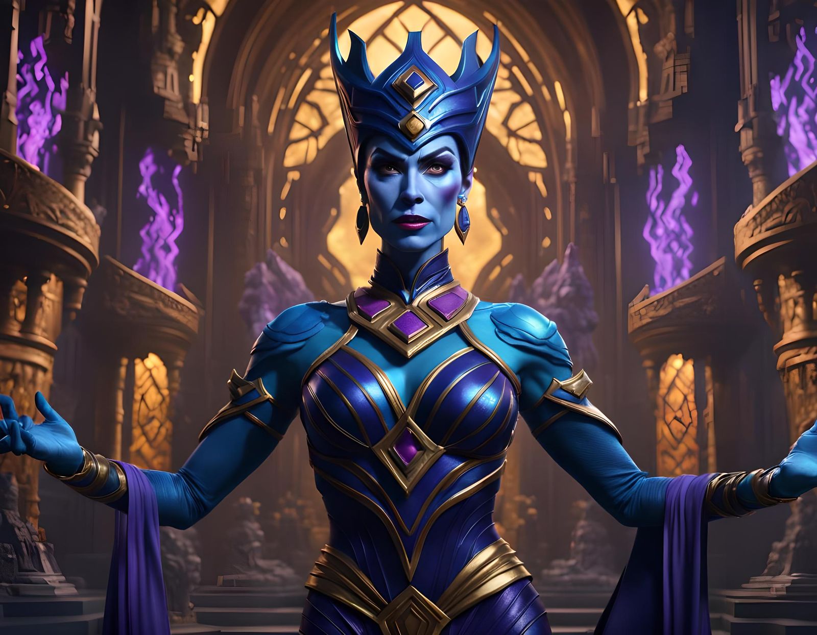 Evil-Lyn Portrait in Detailed Matte Painting Style