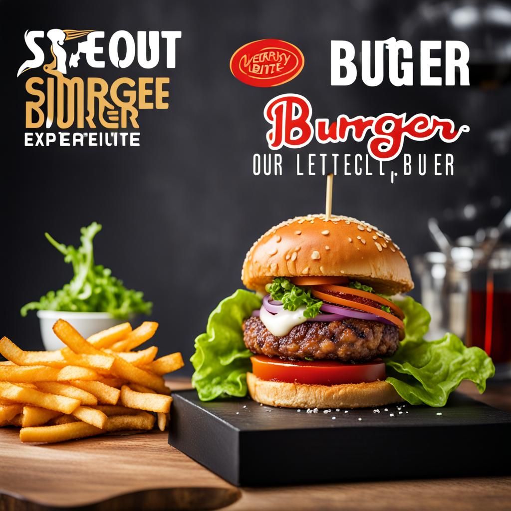 Delicious Burger with Fresh Ingredients Close-Up